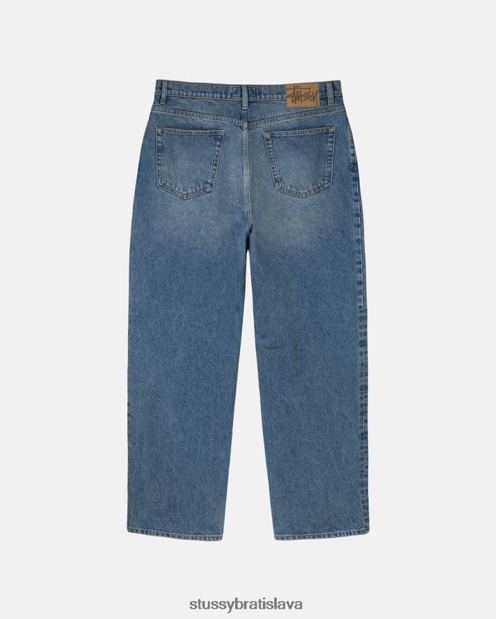 nohavice umyté na modro unisex STUSSY džínsové veľké staré džínsy V6222Z326