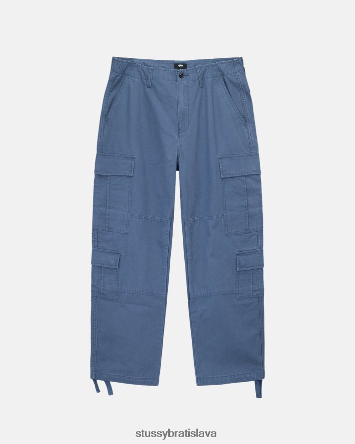 nohavice umyté na modro unisex STUSSY ripstop prebytočný náklad V6222Z342
