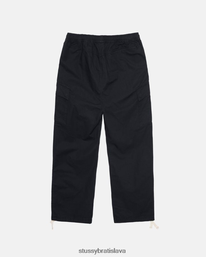 nohavice čierna unisex STUSSY ripstop nákladné plážové nohavice V6222Z339