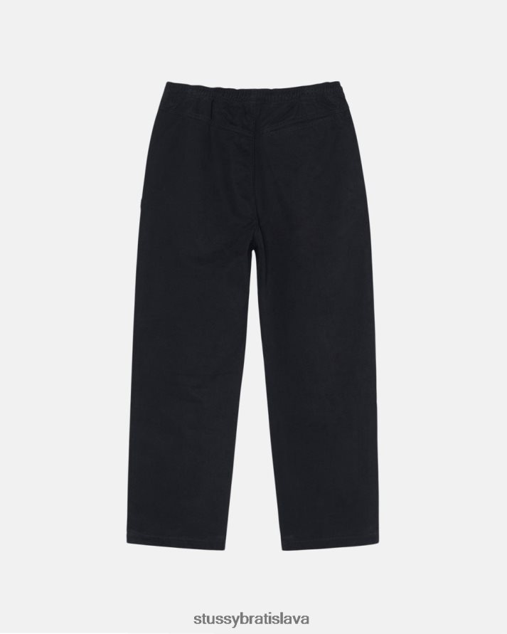 nohavice čierna unisex STUSSY česané plážové nohavice V6222Z314