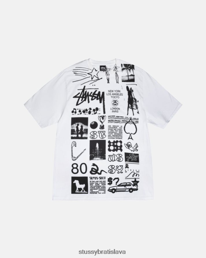 odpaliska biely unisex STUSSY sara tričko V6222Z47