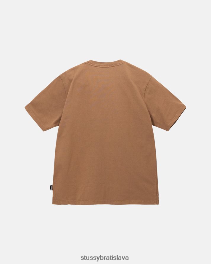 odpaliska hnedá unisex STUSSY ťažká váha pigmentom farbená posádka V6222Z73