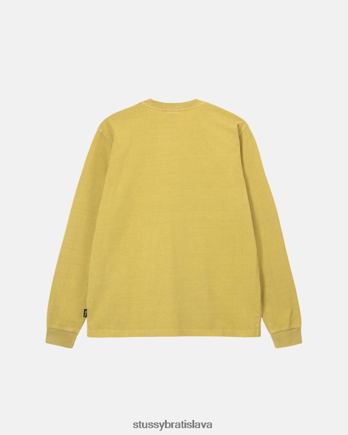 odpaliska horčica unisex STUSSY ťažký pigment farbený ls crew V6222Z86