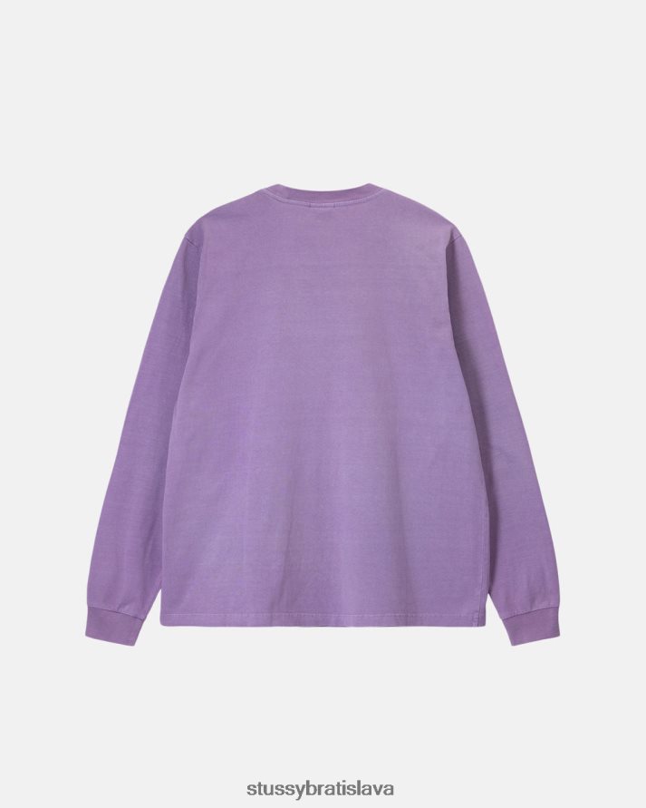 odpaliska levanduľa unisex STUSSY ťažký pigment farbený ls crew V6222Z85