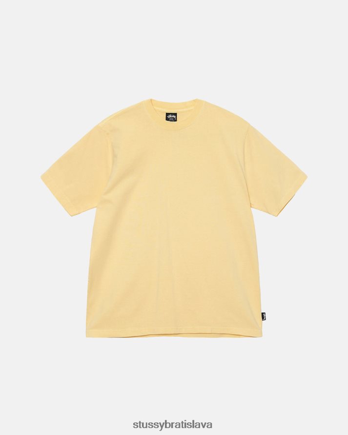 odpaliska lt žltá unisex STUSSY ťažká váha pigmentom farbená posádka V6222Z69