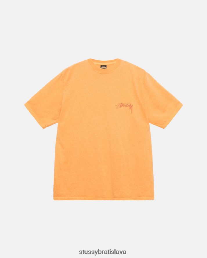 odpaliska marhuľový unisex STUSSY naše staré tričko farbené bodkovým pigmentom V6222Z29