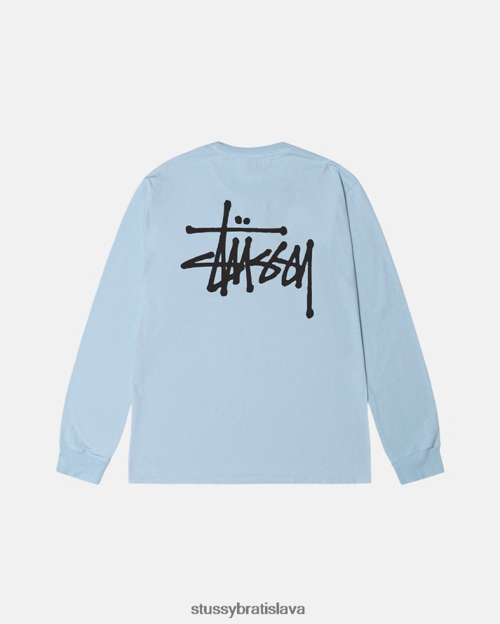 odpaliska modrá obloha unisex STUSSY ls tričko zafarbené základným pigmentom V6222Z66