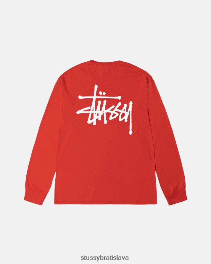 odpaliska paradajka unisex STUSSY ls tričko zafarbené základným pigmentom V6222Z65