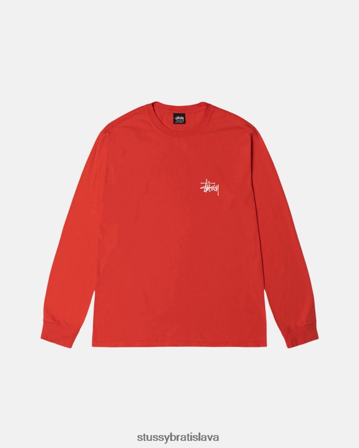 odpaliska paradajka unisex STUSSY ls tričko zafarbené základným pigmentom V6222Z65