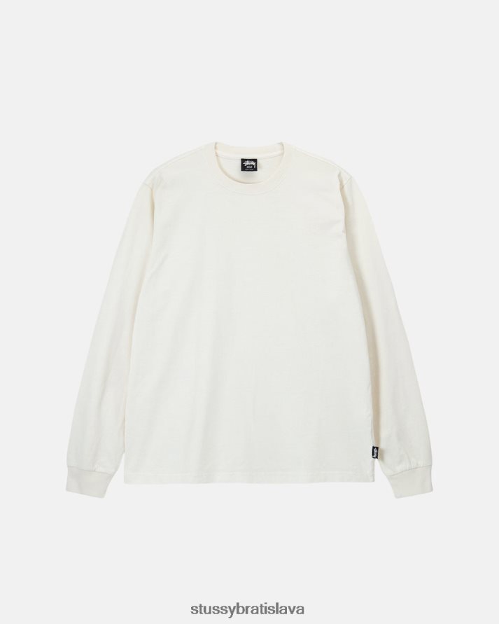 odpaliska prirodzené unisex STUSSY ťažký pigment farbený ls crew V6222Z82