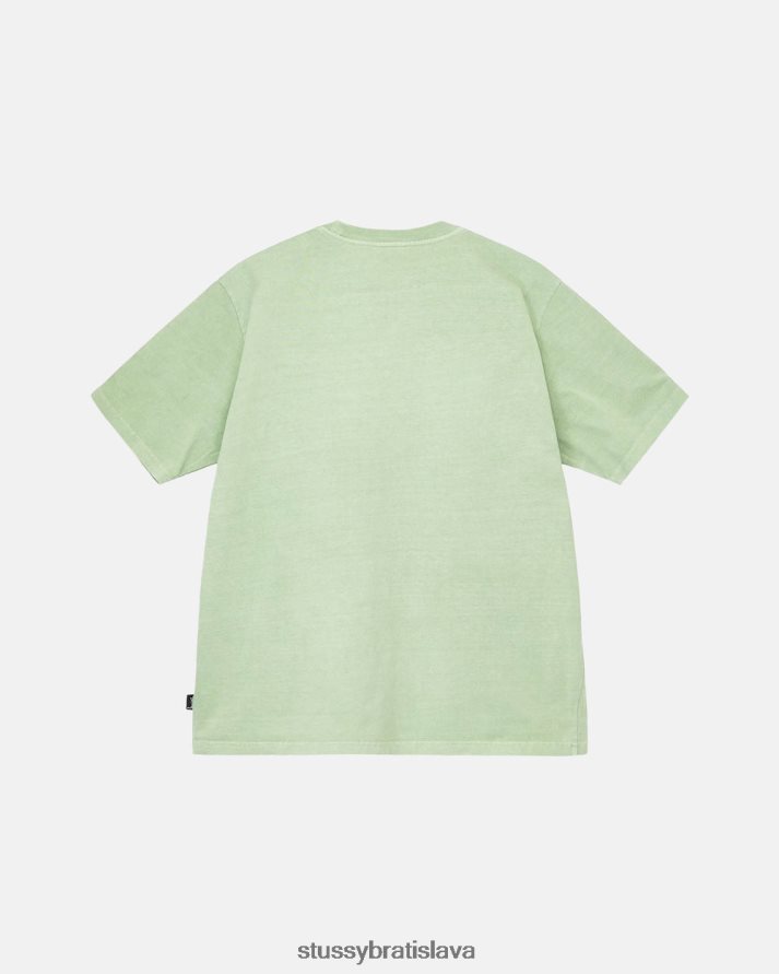 odpaliska zelená unisex STUSSY ťažká váha pigmentom farbená posádka V6222Z72