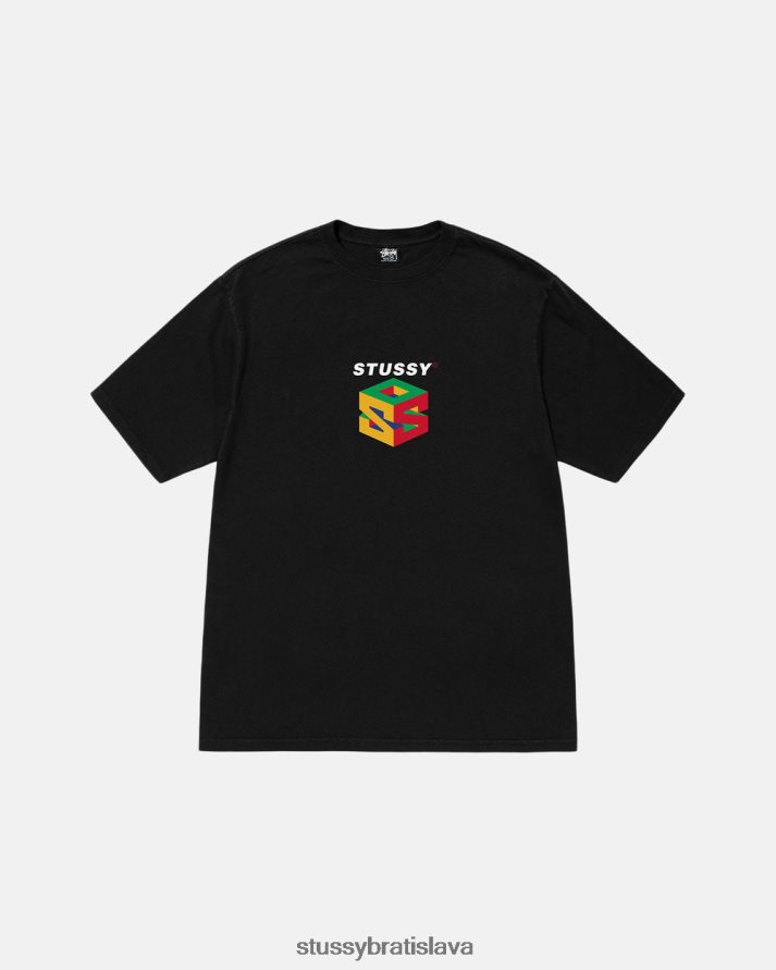 odpaliska čierna unisex STUSSY S64 tričko farbené pigmentom V6222Z41
