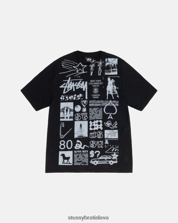 odpaliska čierna unisex STUSSY sara tričko V6222Z45