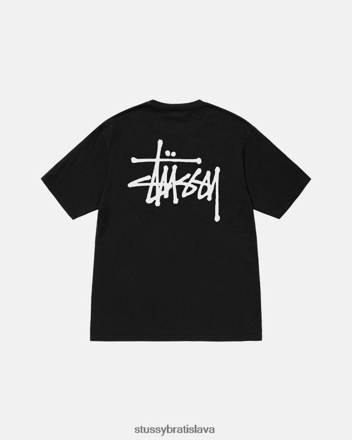 odpaliska čierna unisex STUSSY tričko zafarbené základným pigmentom V6222Z30