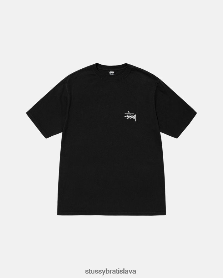 odpaliska čierna unisex STUSSY tričko zafarbené základným pigmentom V6222Z497