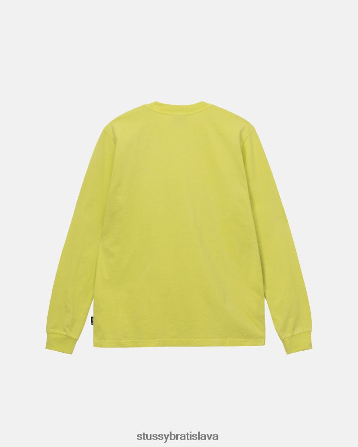 odpaliska žltá unisex STUSSY ťažký pigment farbený ls crew V6222Z87