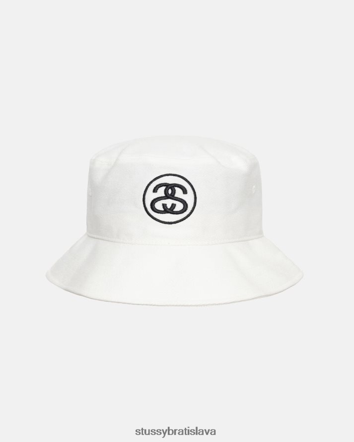 pokrývky hlavy biely unisex STUSSY ss link deep bucket hat V6222Z492