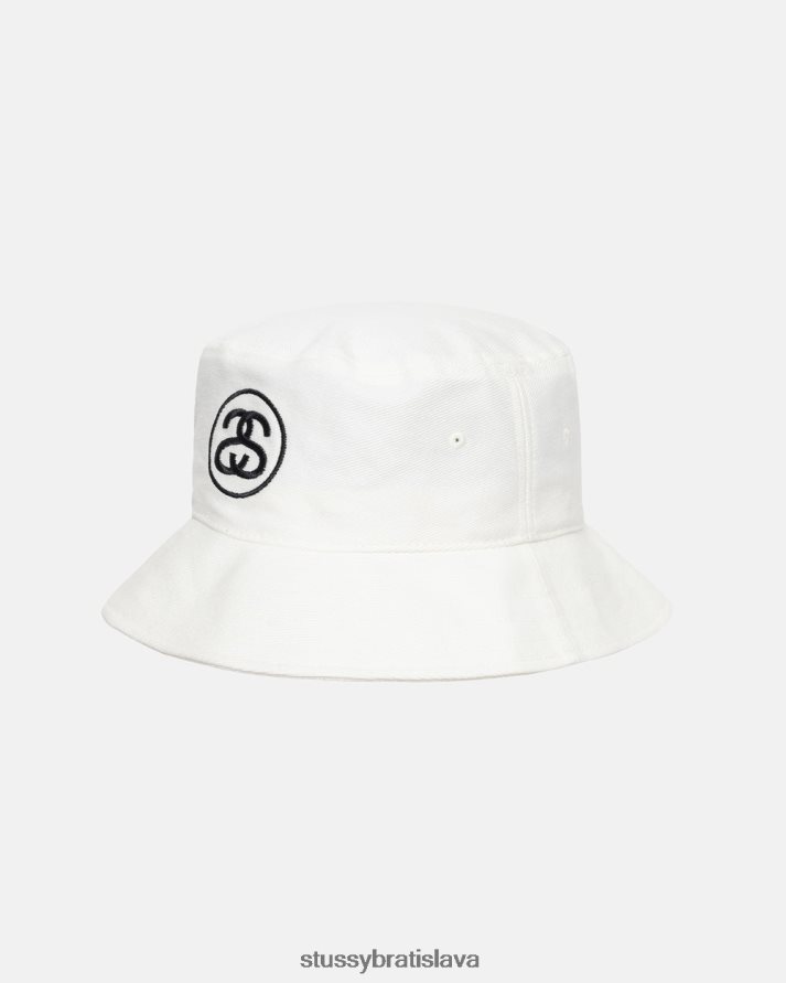 pokrývky hlavy biely unisex STUSSY ss link deep bucket hat V6222Z492