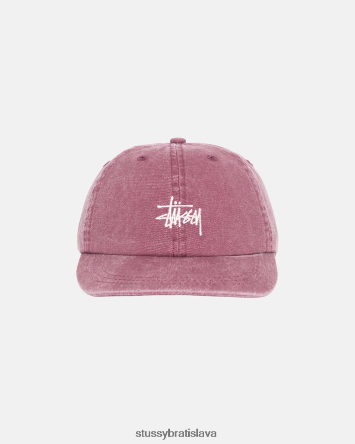 pokrývky hlavy bordová unisex STUSSY vypraná zásoba low pro cap V6222Z393