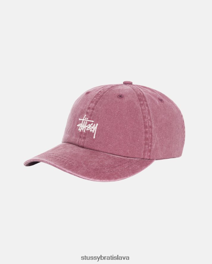 pokrývky hlavy bordová unisex STUSSY vypraná zásoba low pro cap V6222Z393