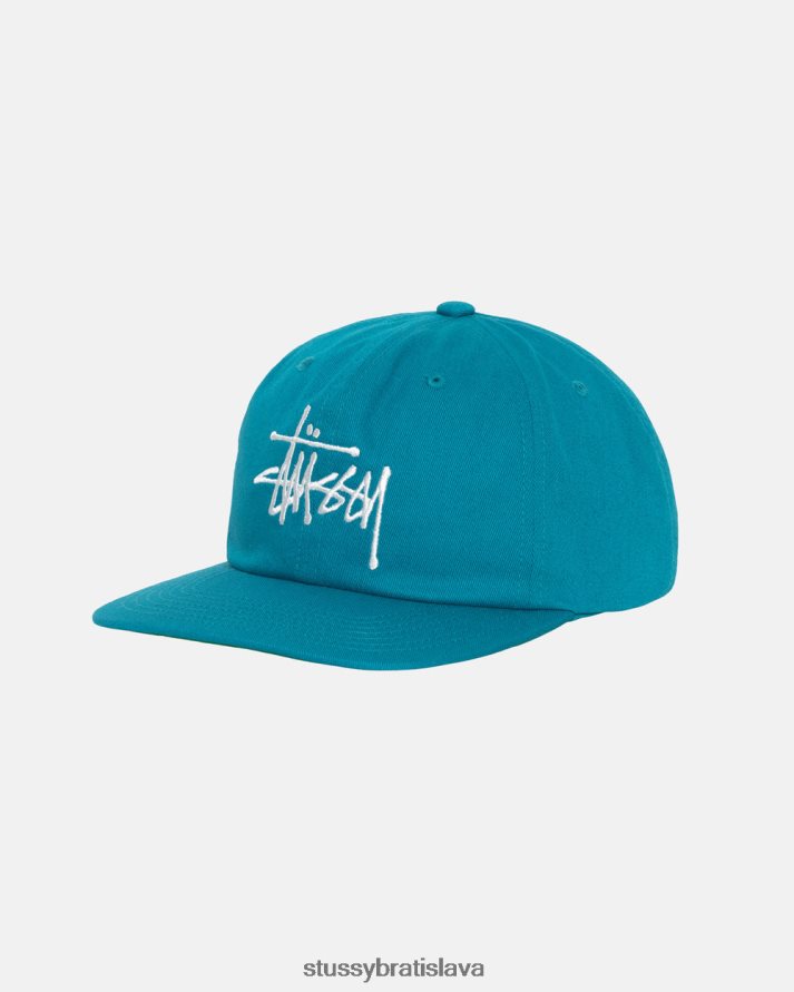 pokrývky hlavy modrozelený unisex STUSSY základná strapback čiapka V6222Z400