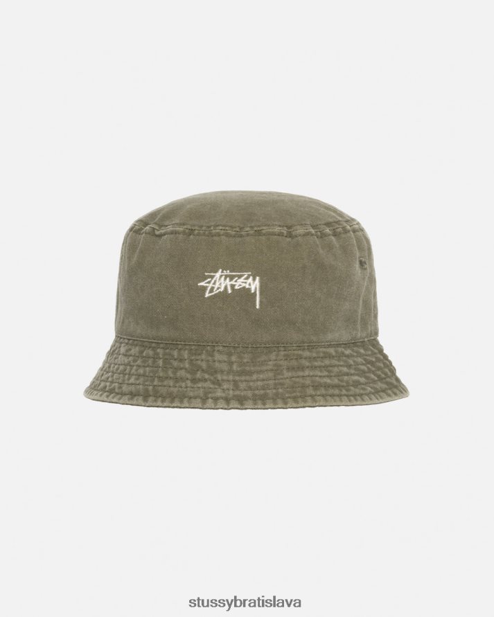 pokrývky hlavy olivový unisex STUSSY umytý akciový vedro klobúk V6222Z488