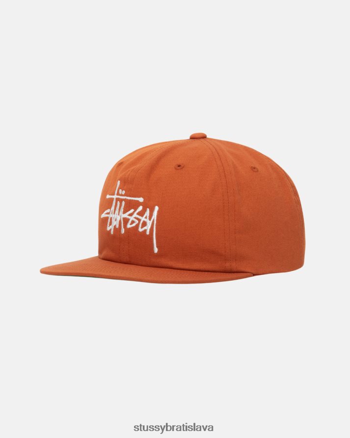 pokrývky hlavy tmavo oranžová unisex STUSSY základná strapback čiapka V6222Z404