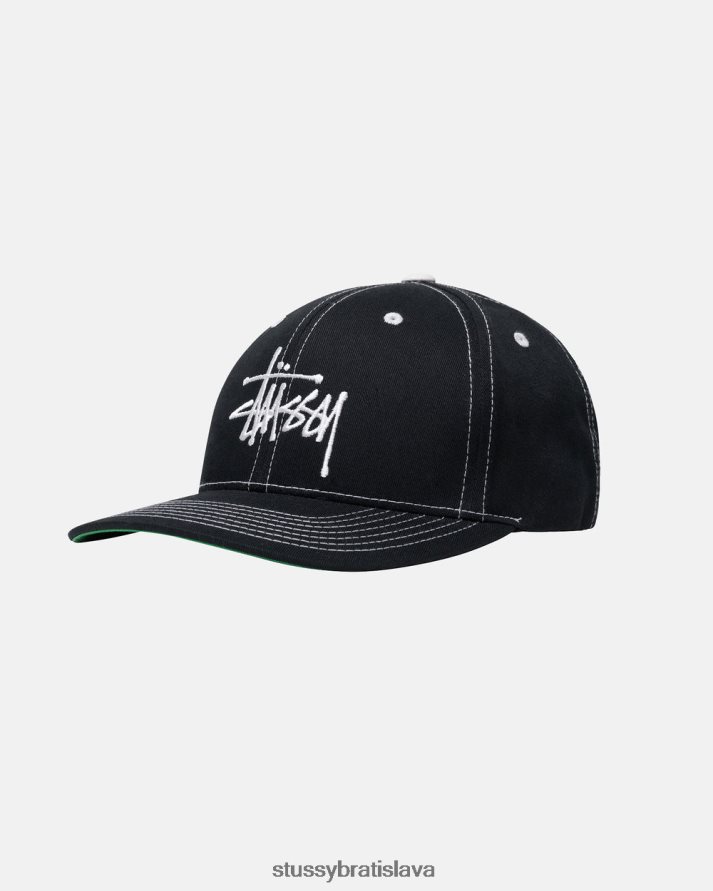 pokrývky hlavy čierna unisex STUSSY základná štruktúrovaná nízka profesionálna čiapka V6222Z396
