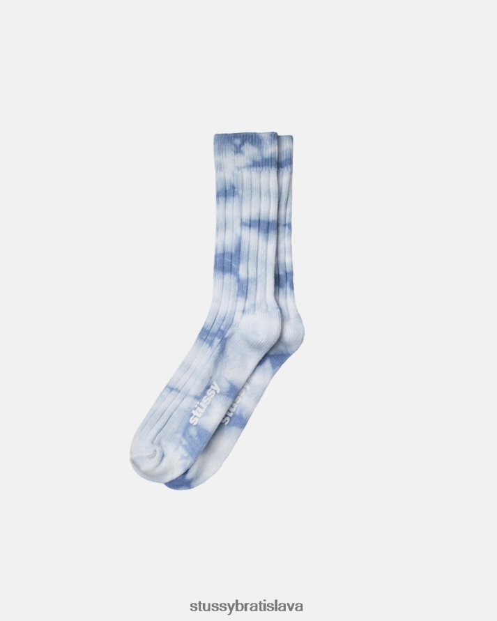 ponožky Modrá unisex STUSSY farbené rebrované ponožky V6222Z458