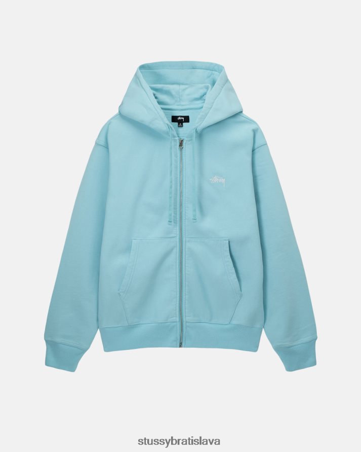 potí sa Modrá unisex STUSSY Mikina na zips s akciovým logom V6222Z147