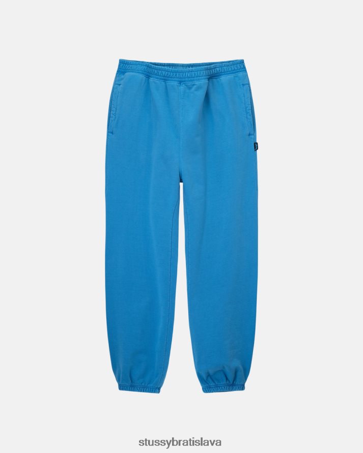 potí sa Modrá unisex STUSSY Pigmentom zafarbené fleecové nohavice V6222Z221