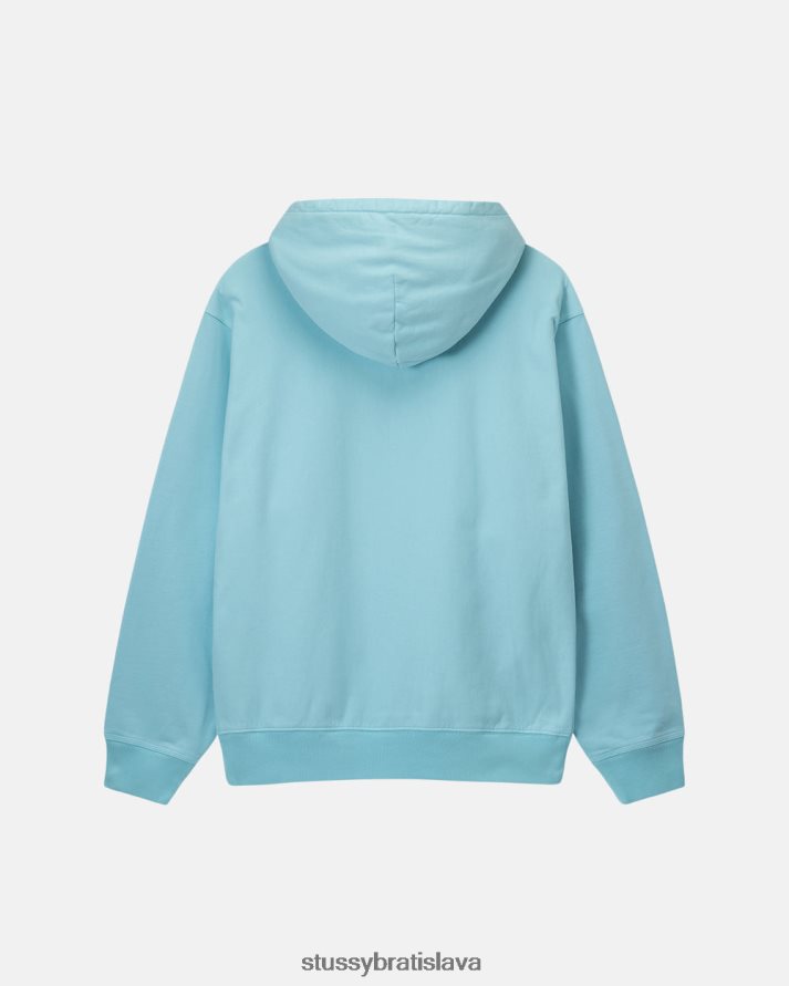 potí sa Modrá unisex STUSSY prefarbená mikina s logom V6222Z148