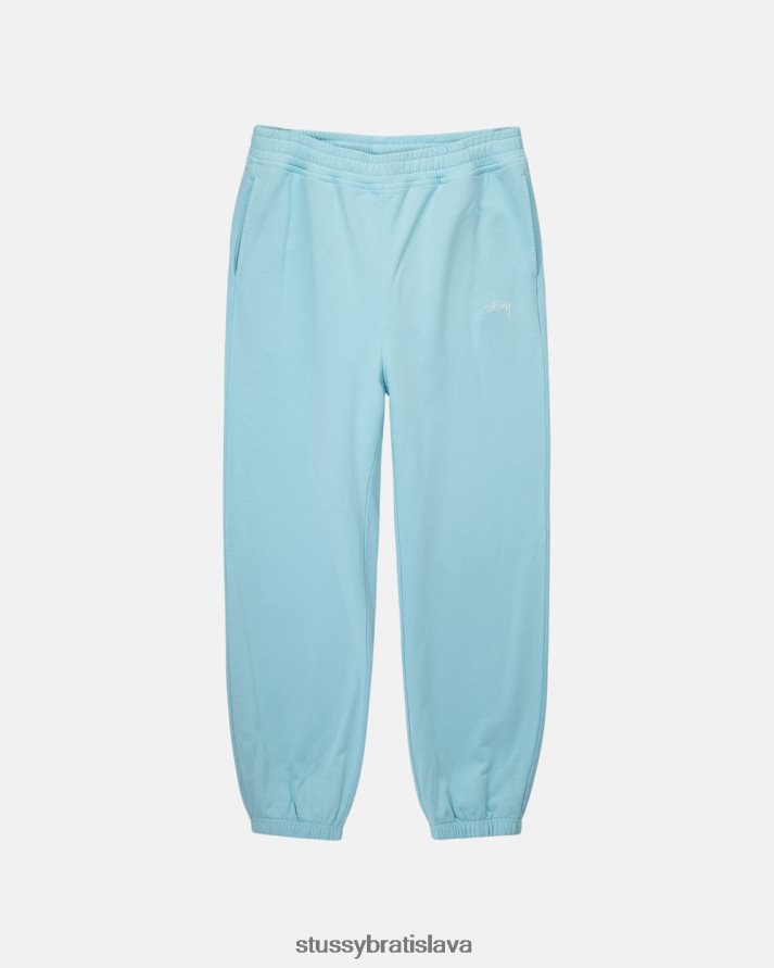 potí sa Modrá unisex STUSSY prefarbené tepláky s logom akcií V6222Z149