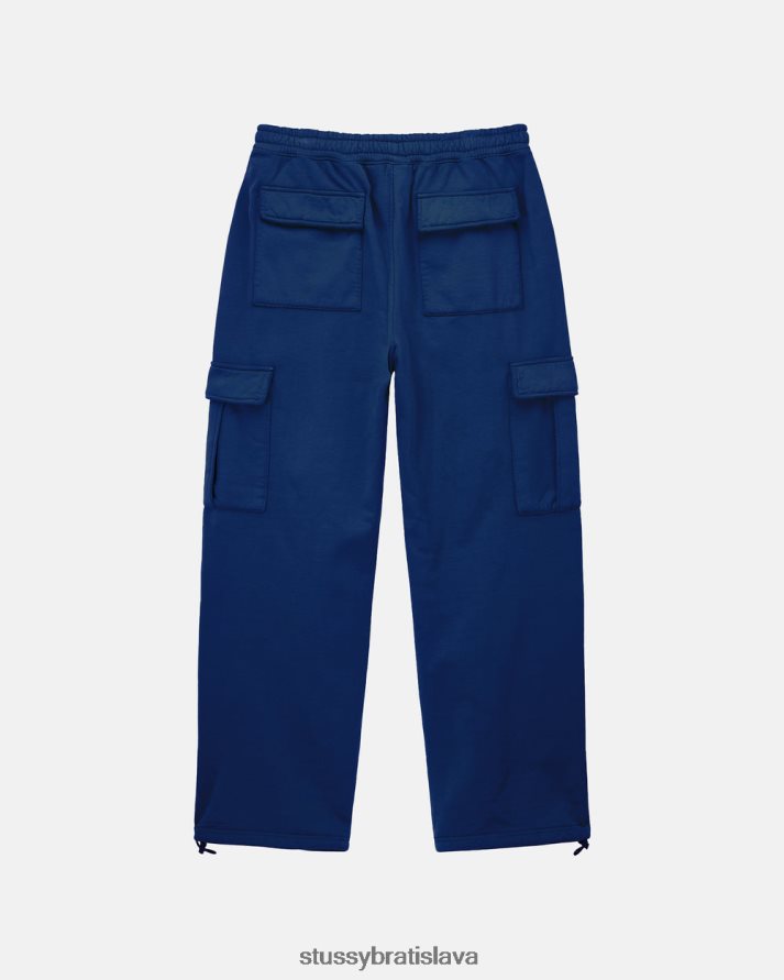 potí sa Modrá unisex STUSSY športové cargo fleecové nohavice V6222Z241