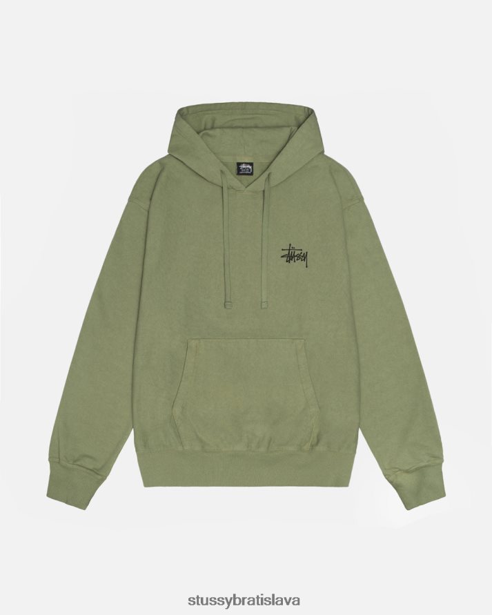 potí sa artičoka unisex STUSSY mikina s kapucňou zafarbená základným pigmentom V6222Z190