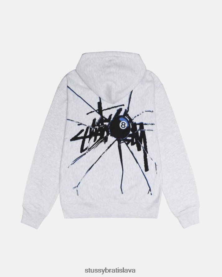 potí sa jaseňový vres unisex STUSSY mikina s rozbitým zipsom V6222Z173
