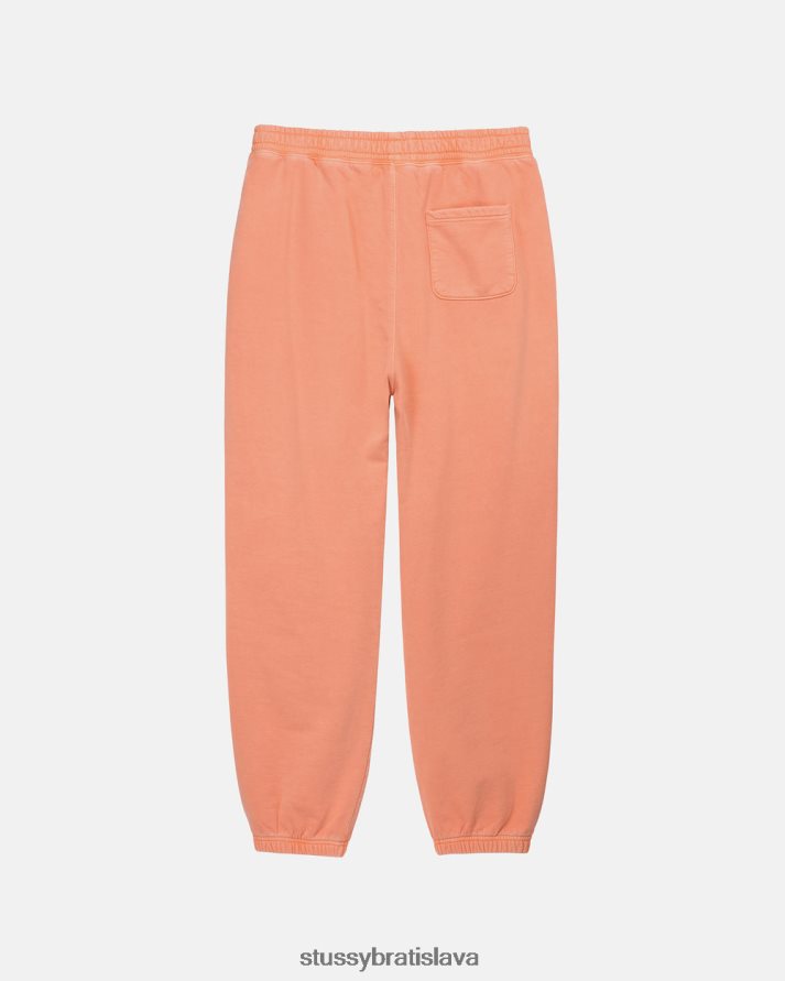 potí sa koralový unisex STUSSY Pigmentom zafarbené fleecové nohavice V6222Z234