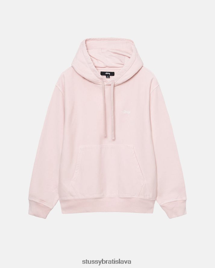 potí sa lt Ružová unisex STUSSY prefarbená mikina s logom V6222Z126
