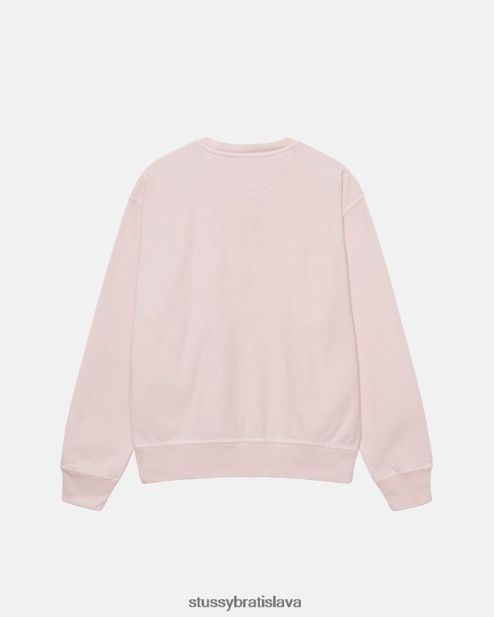 potí sa lt Ružová unisex STUSSY prefarbený sklad logo crew V6222Z128