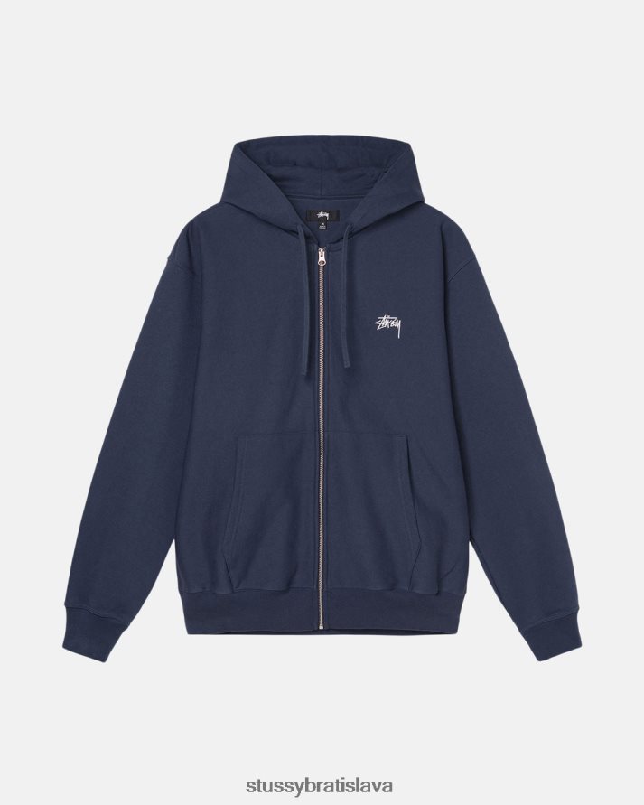 potí sa námorníctvo unisex STUSSY Mikina na zips s akciovým logom V6222Z144