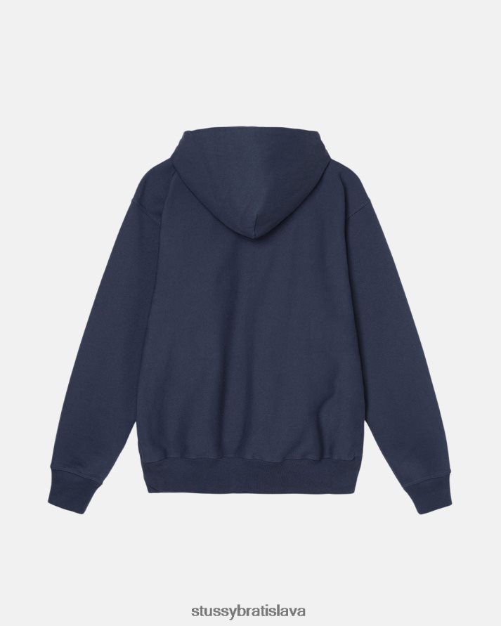 potí sa námorníctvo unisex STUSSY Mikina na zips s akciovým logom V6222Z144