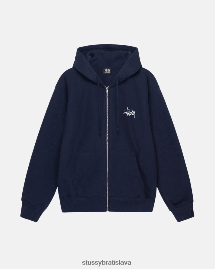 potí sa námorníctvo unisex STUSSY základná mikina na zips V6222Z203