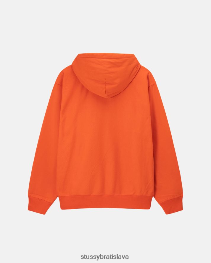 potí sa oranžová unisex STUSSY prefarbená mikina s logom V6222Z151