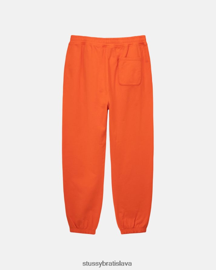 potí sa oranžová unisex STUSSY prefarbené tepláky s logom akcií V6222Z153