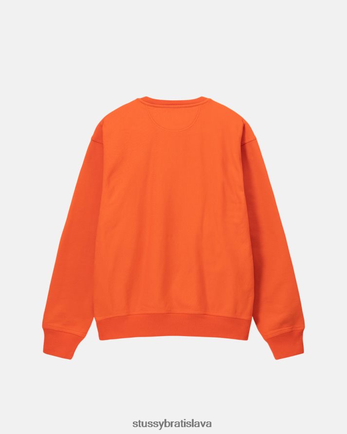 potí sa oranžová unisex STUSSY prefarbený sklad logo crew V6222Z152