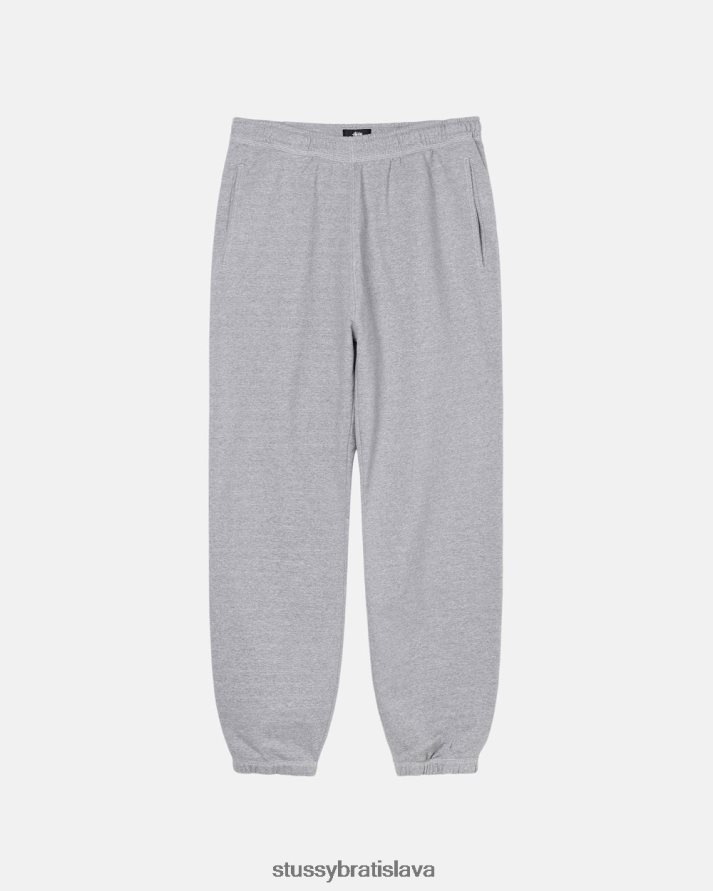 potí sa sivý vres unisex STUSSY nohavičky so štítkom s kontrastným stehom V6222Z216