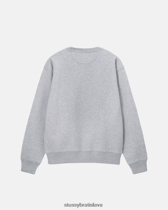 potí sa sivý vres unisex STUSSY posádka s logom akcií V6222Z137