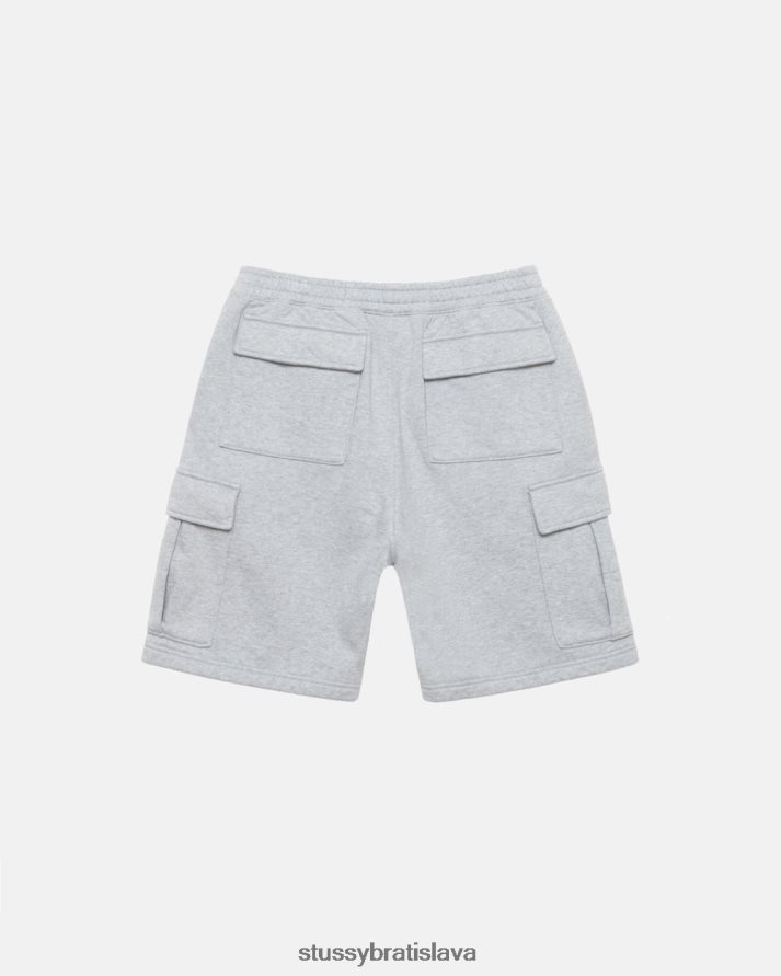 potí sa sivý vres unisex STUSSY športový cargo fleece krátky V6222Z164