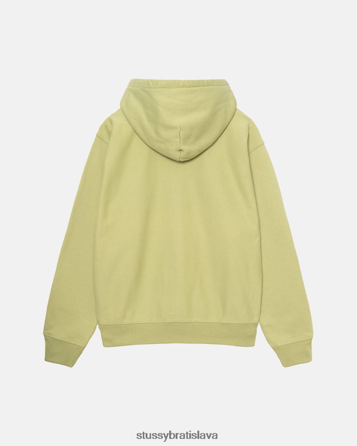 potí sa svetlo zelená unisex STUSSY Mikina na zips s akciovým logom V6222Z131