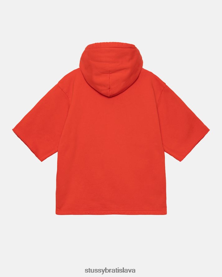 potí sa sýto oranžová unisex STUSSY ss boxy skrátená mikina s kapucňou V6222Z162